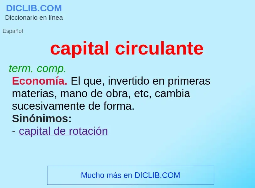 What is capital circulante - definition