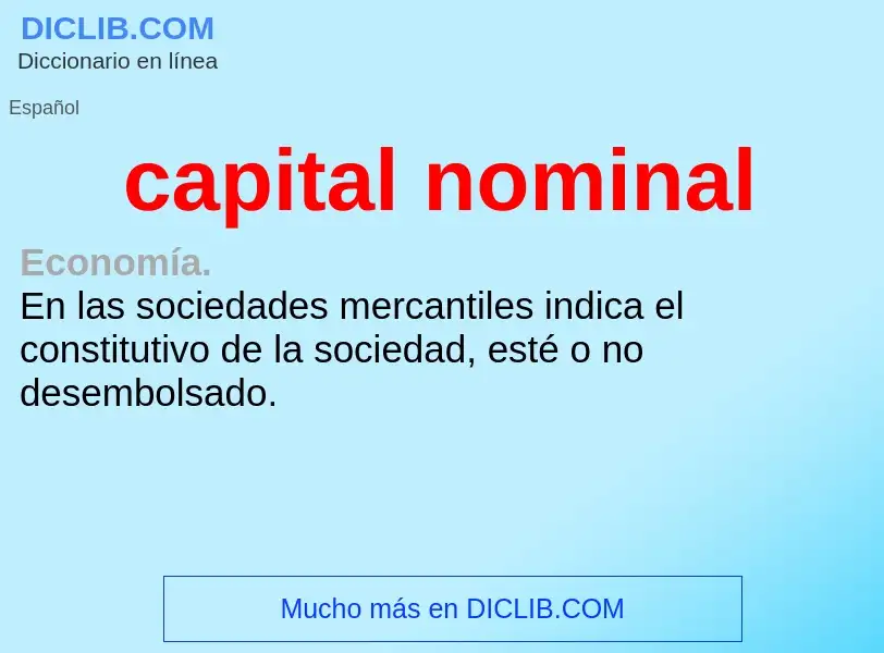 O que é capital nominal - definição, significado, conceito