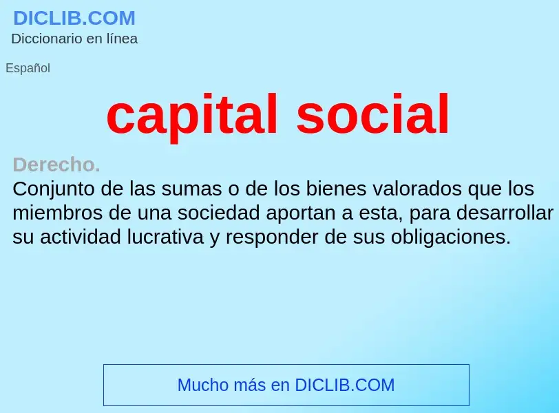 What is capital social - meaning and definition