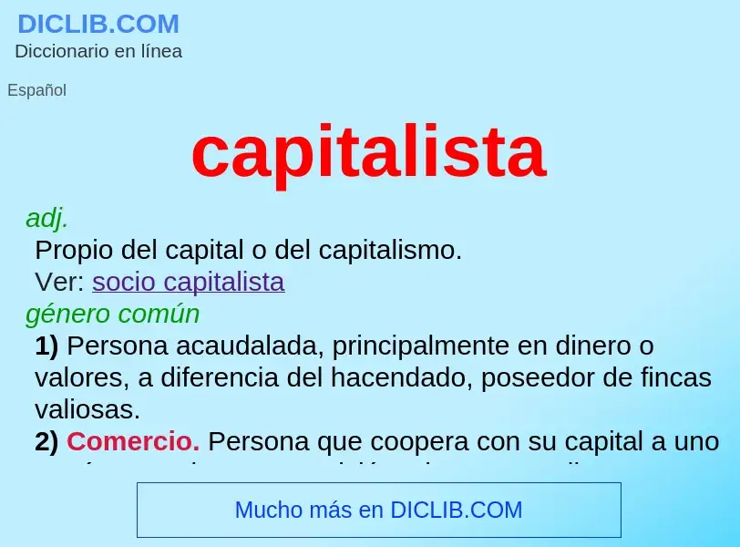 What is capitalista - meaning and definition