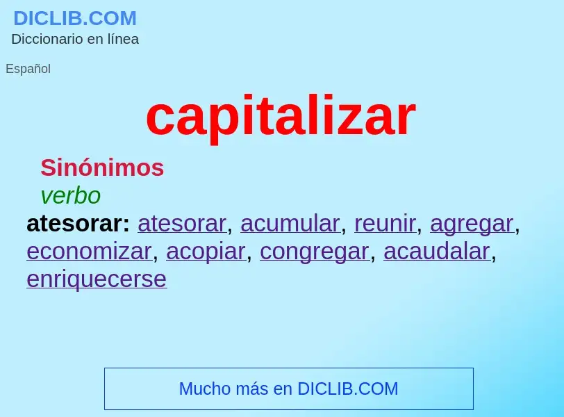 What is capitalizar - definition