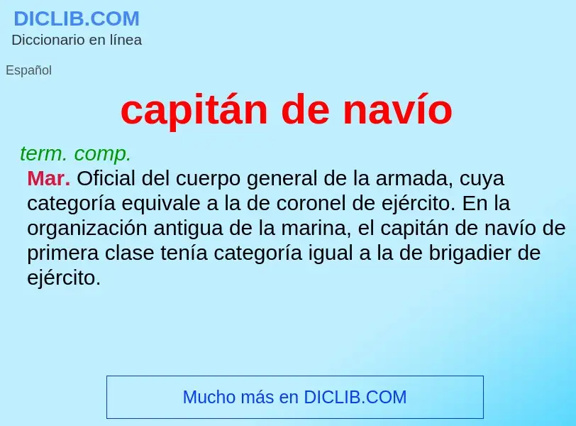 What is capitán de navío - meaning and definition