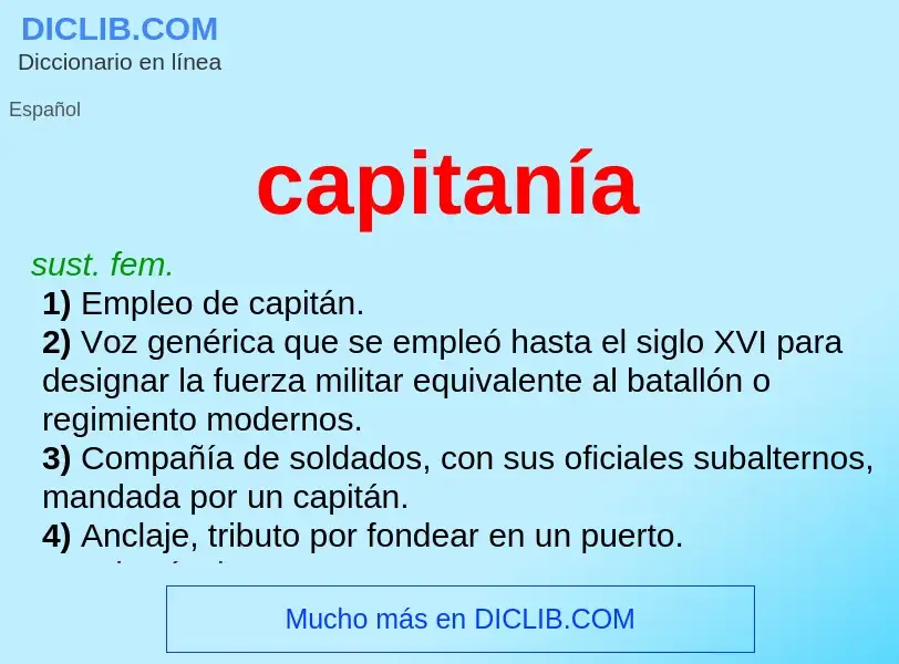 Was ist capitanía - Definition