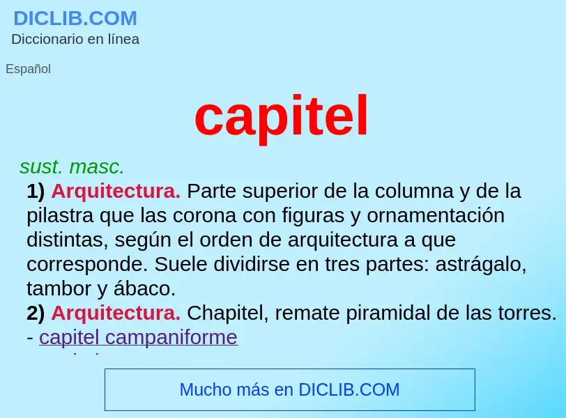 ¿Qué es capitel? - significado y definición