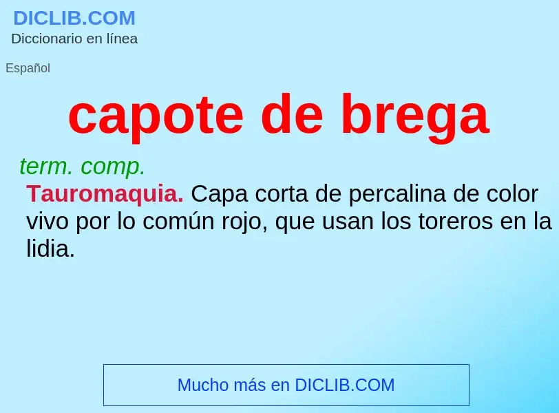 ¿Qué es capote de brega? - significado y definición