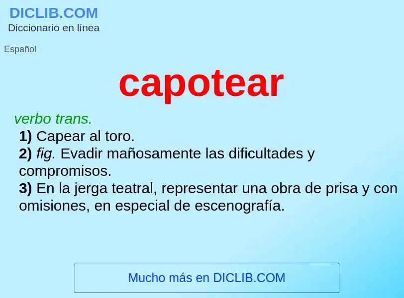 Wat is capotear - definition