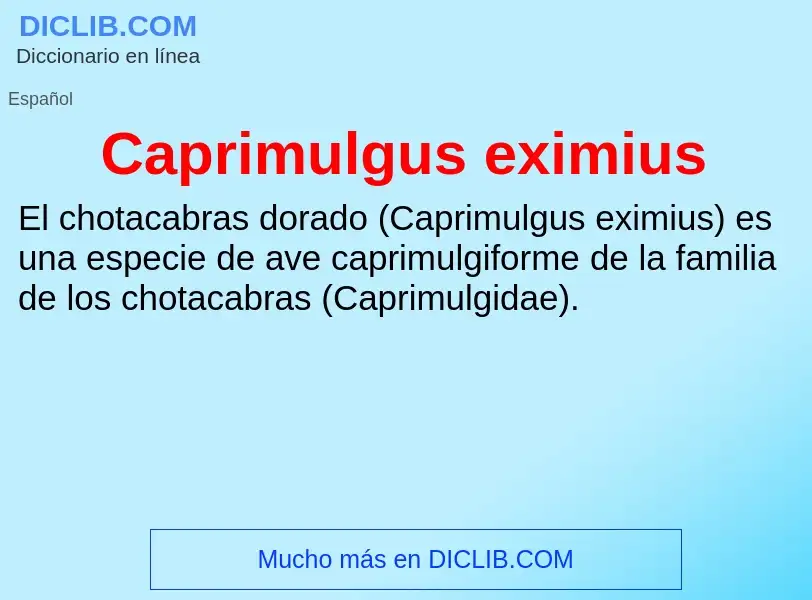 Что такое Caprimulgus eximius - определение