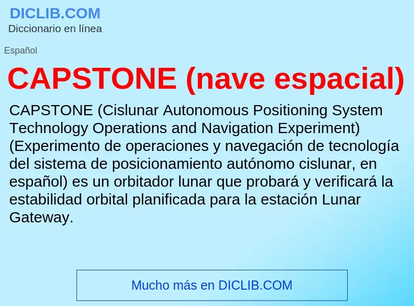 Was ist CAPSTONE (nave espacial) - Definition