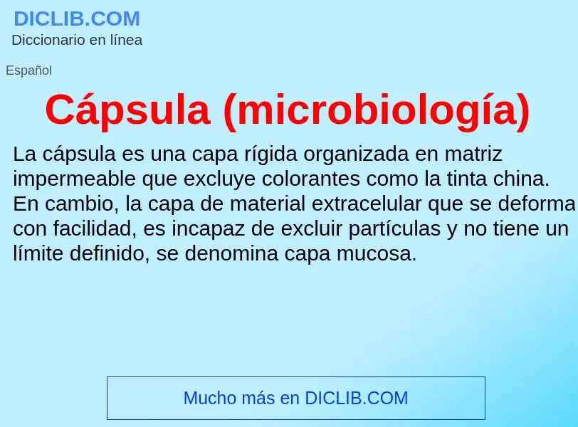 Che cos'è Cápsula (microbiología) - definizione