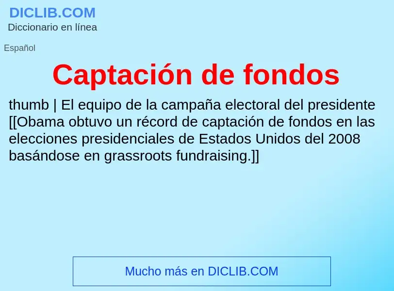 ¿Qué es Captación de fondos? - significado y definición