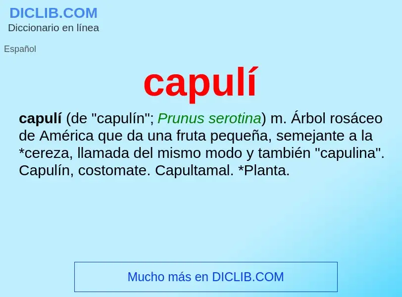 ¿Qué es capulí? - significado y definición