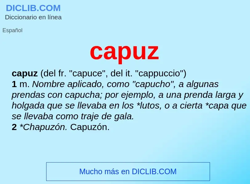 Wat is capuz - definition