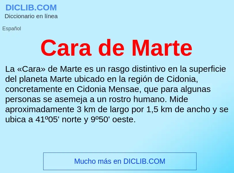 ¿Qué es Cara de Marte? - significado y definición