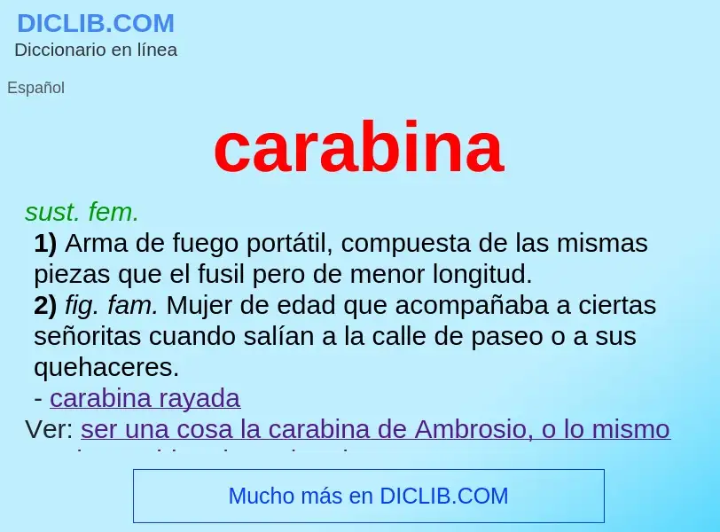 ¿Qué es carabina? - significado y definición