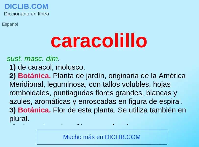 What is caracolillo - meaning and definition