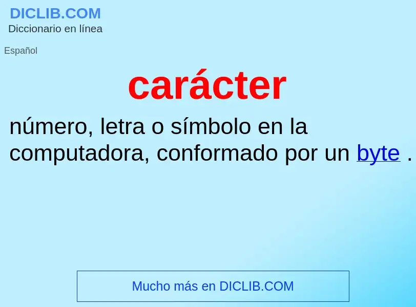 Wat is carácter - definition