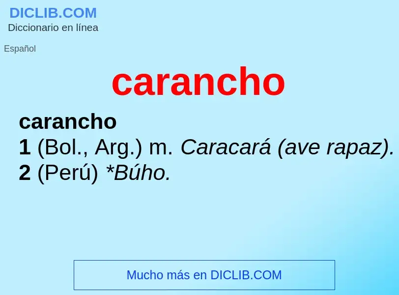 Что такое carancho - определение