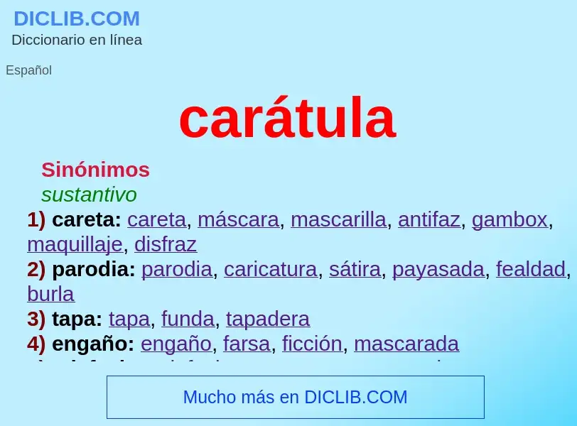 What is carátula - meaning and definition