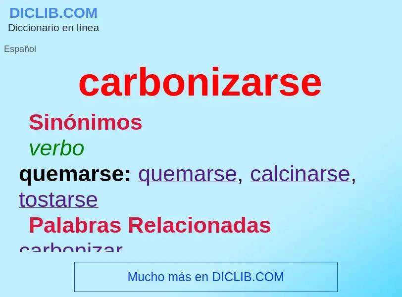 Was ist carbonizarse - Definition