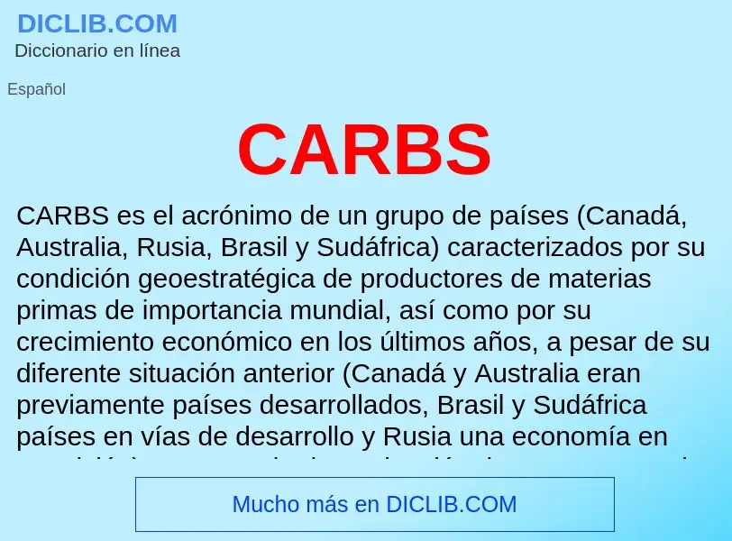 O que é CARBS - definição, significado, conceito