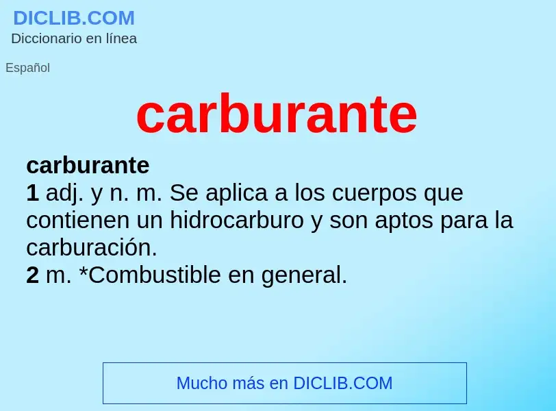 ¿Qué es carburante? - significado y definición