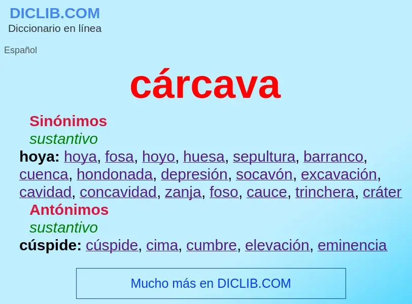 What is cárcava - meaning and definition