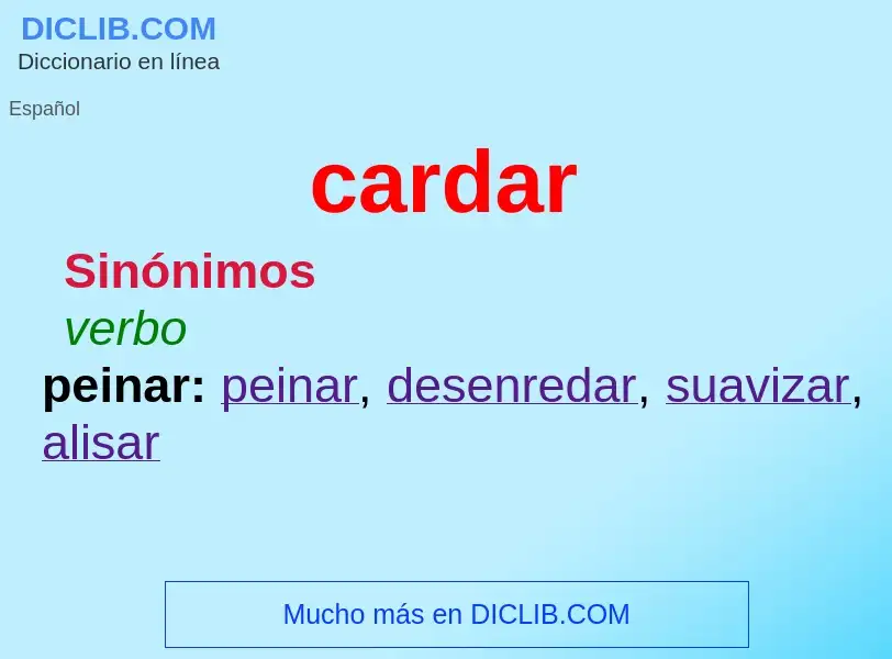 What is cardar - meaning and definition