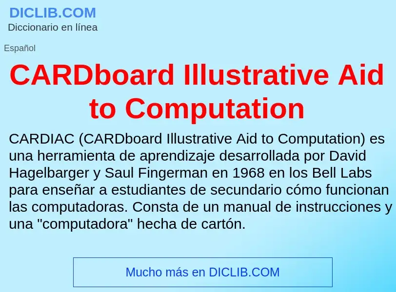 O que é CARDboard Illustrative Aid to Computation - definição, significado, conceito