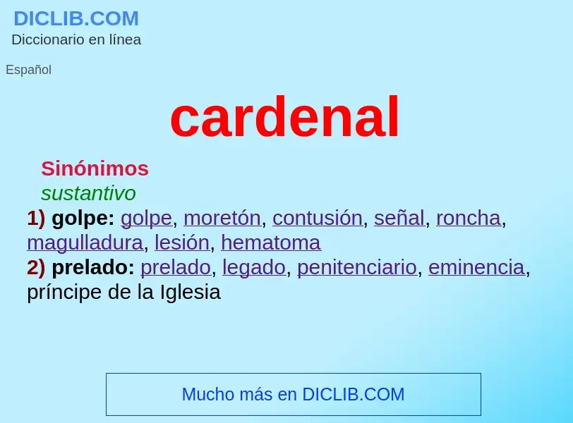 ¿Qué es cardenal? - significado y definición