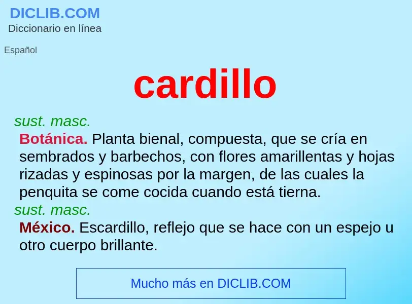 ¿Qué es cardillo? - significado y definición