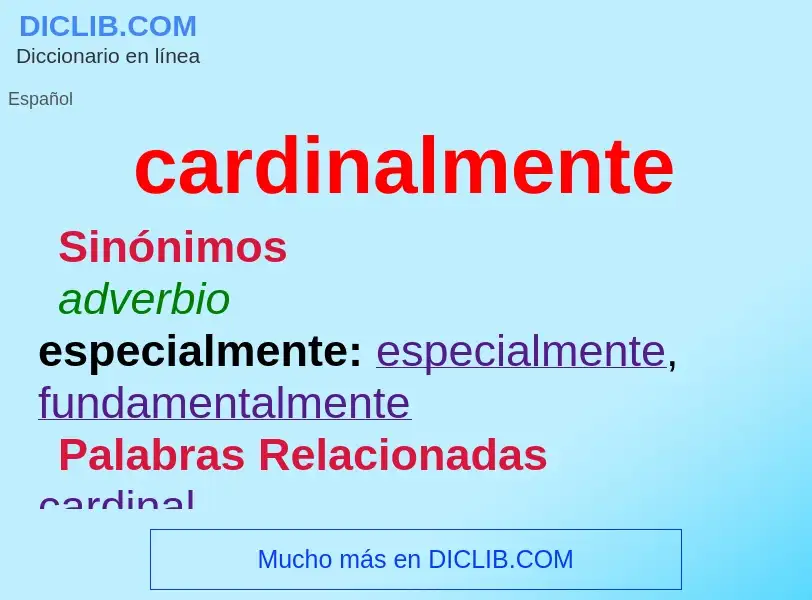 What is cardinalmente - meaning and definition