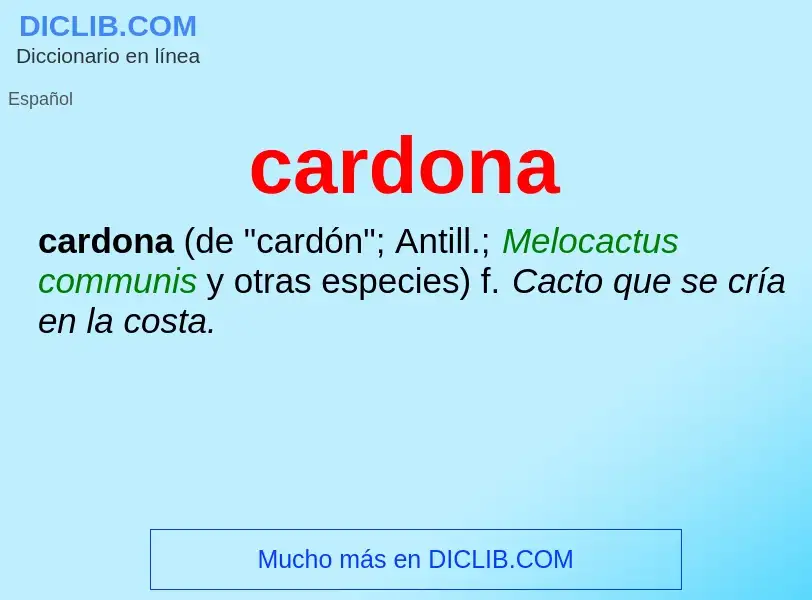 ¿Qué es cardona? - significado y definición