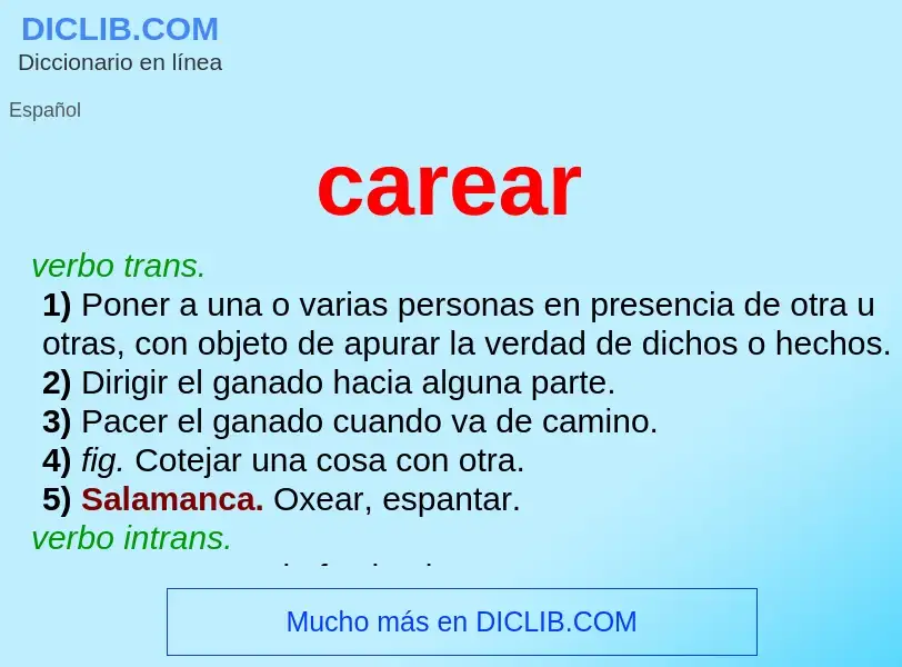 What is carear - meaning and definition