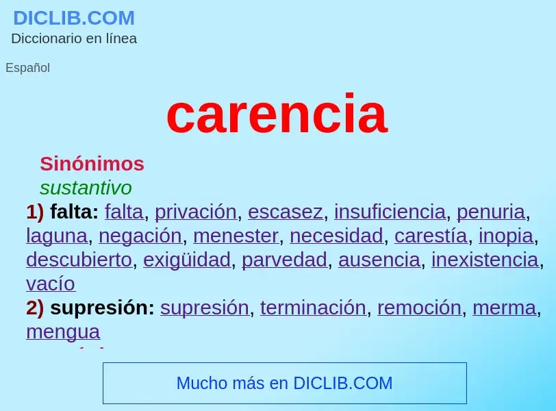 Was ist carencia - Definition