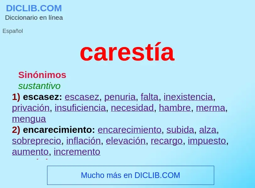 Was ist carestía - Definition