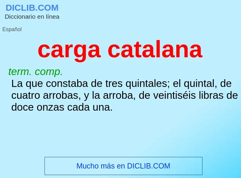 O que é carga catalana - definição, significado, conceito