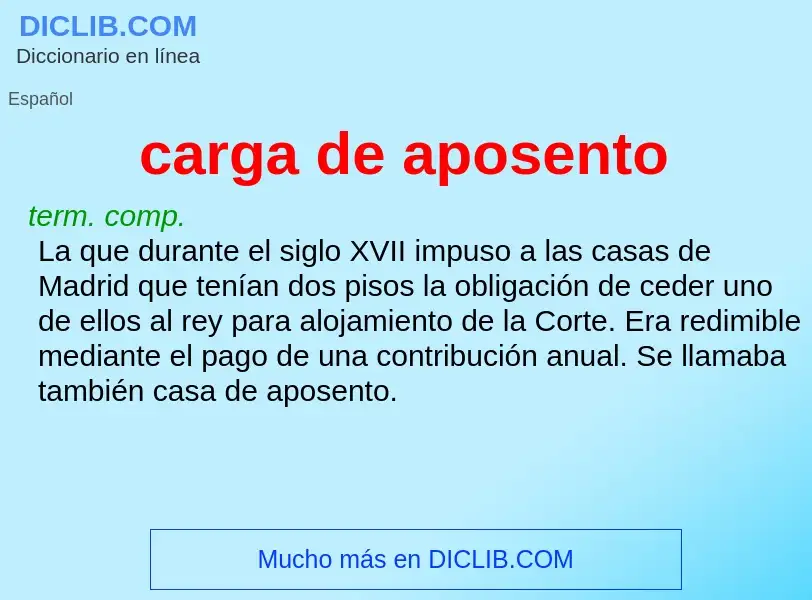 Wat is carga de aposento - definition