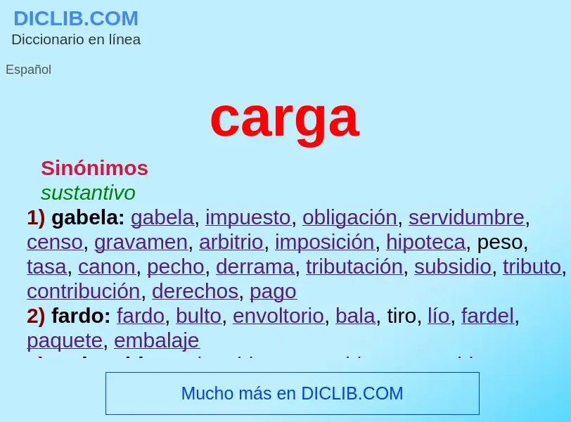 Was ist carga - Definition