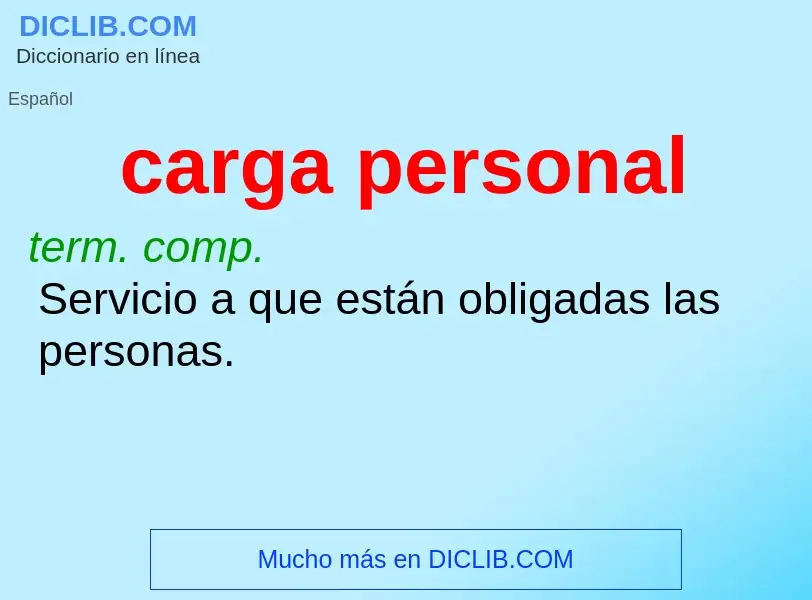 O que é carga personal - definição, significado, conceito