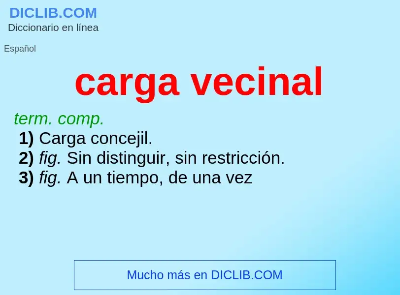 O que é carga vecinal - definição, significado, conceito