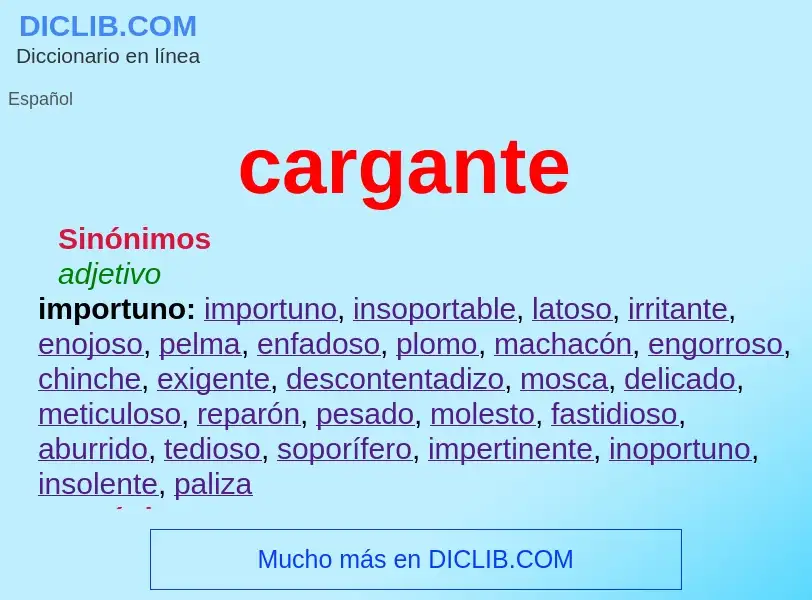 What is cargante - definition