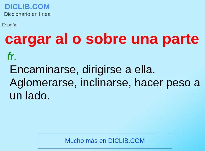 ¿Qué es cargar al o sobre una parte? - significado y definición