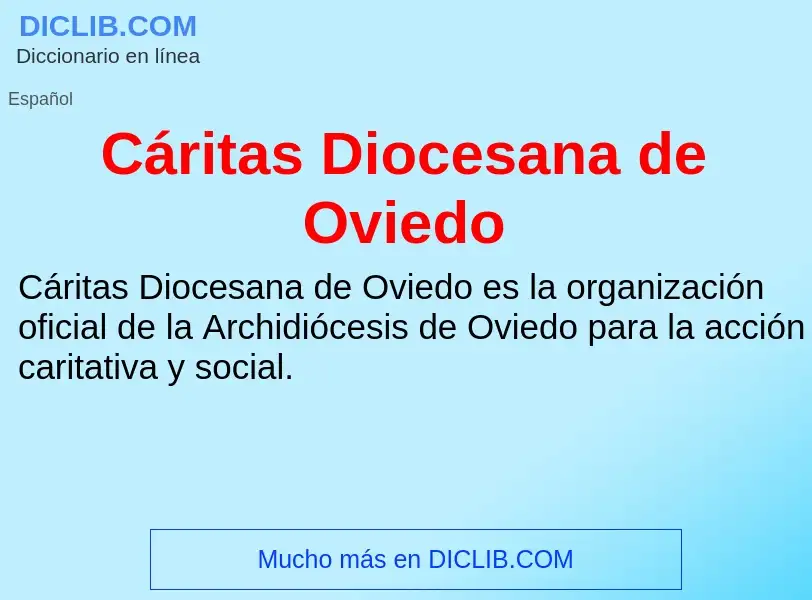 Che cos'è Cáritas Diocesana de Oviedo - definizione