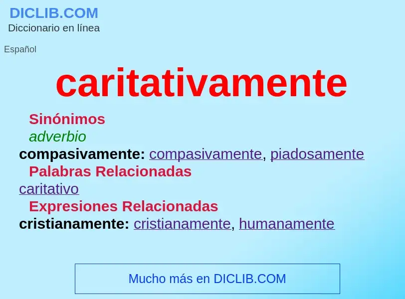 What is caritativamente - definition