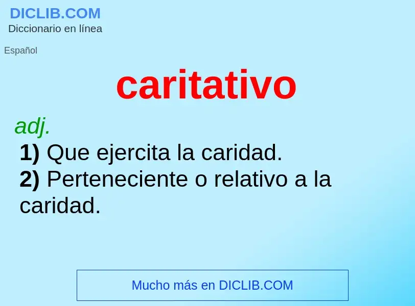 Was ist caritativo - Definition