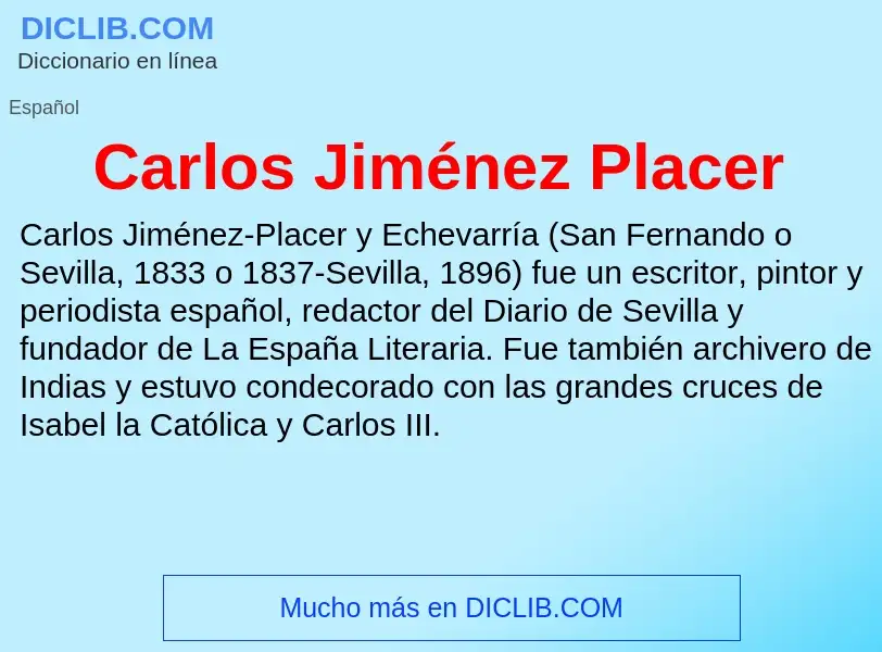 Wat is Carlos Jiménez Placer - definition