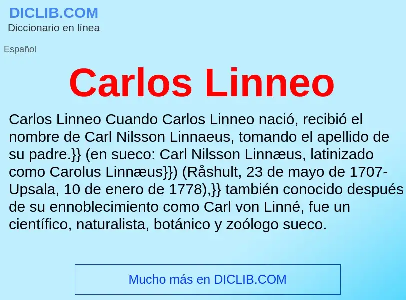 ¿Qué es Carlos Linneo? - significado y definición