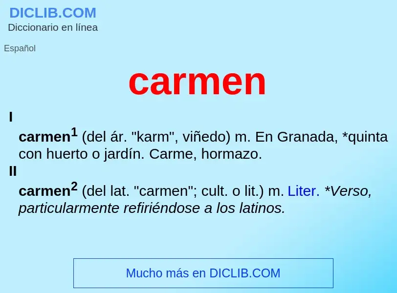 Che cos'è carmen - definizione