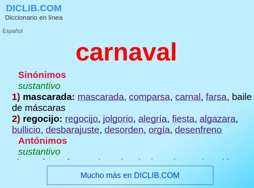 Che cos'è carnaval - definizione