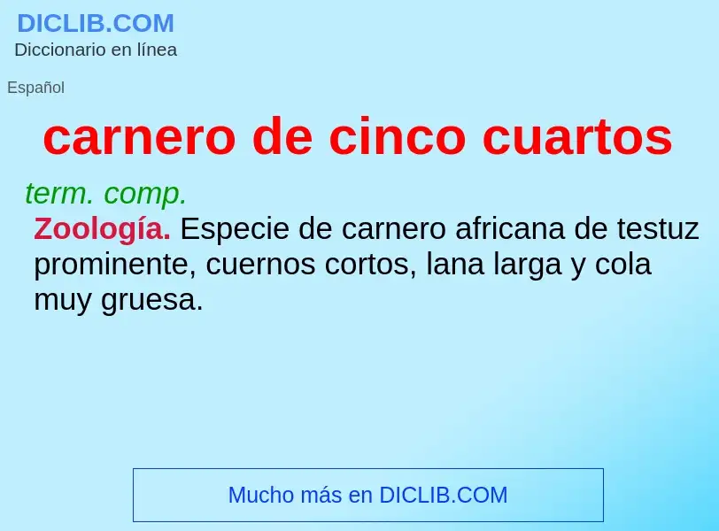 Wat is carnero de cinco cuartos - definition